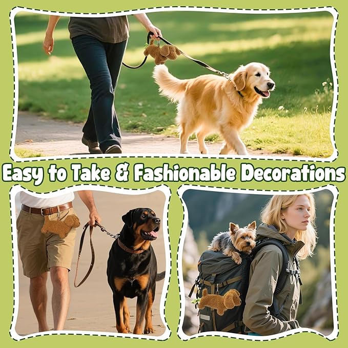 Dog Poop Bag Holder Zippered Pouch- Soft Fabric Waste Bag Dispenser with Metal Clip and 135 (9 Rolls) of Trash Bags for Walking Dog and Cats Litter- Leak Proof