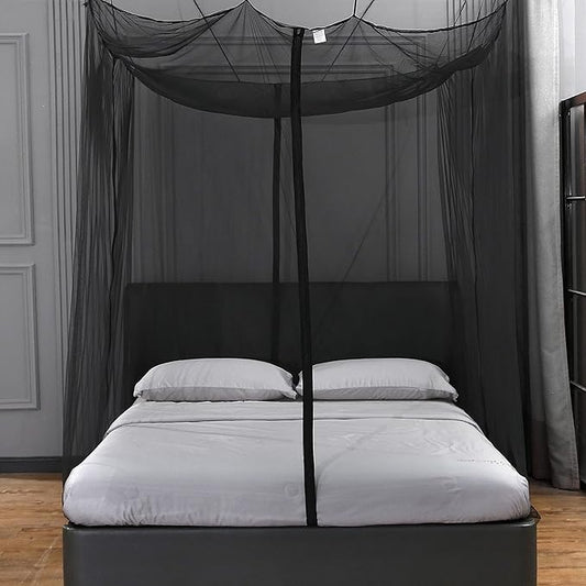 Mengersi Mosquito Net for Bed Canopy with Zipper,Canopy Bed Curtains Twin,Twin XL Bed,Mosquito Netting for Patio,Camping,Bug Net for Camping,Black