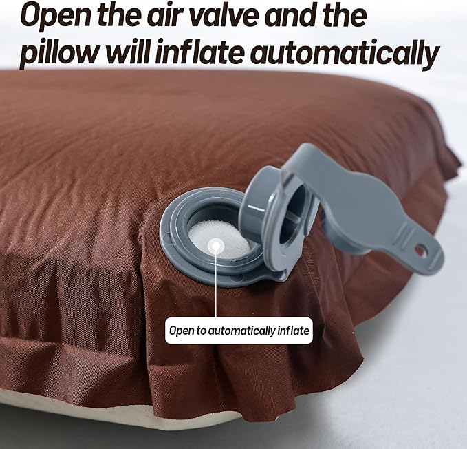 Inflatable Camping Pillow Ultralight, Neck & Lumbar Support, Ergonomic, Washable, Portable Travel Pillow for Hiking Backpacking Pillow Camping Essentials