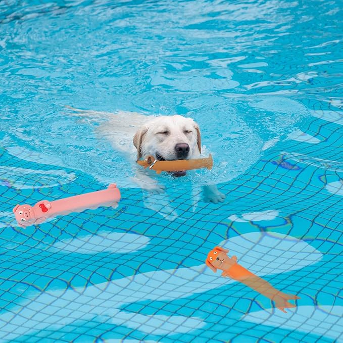 3 pcs 9-11 inch Original Squeaky Latex Dog Toy for Small Medium Large Breeds, Rubber Bite Force Pet Toys for Cat Puppy Animal (Pink Orange Brown), Safe Easy to Clean