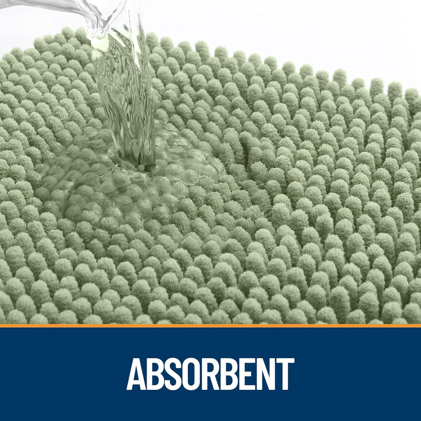 OLANLY Door Mat for Muddy Dog Paws 47x24, Ultra Absorbent Chenille Mud Doormat with Paw Print Design, Non-Slip Washable Doormat for Indoor Entryway, Quick-Dry Pet Bed Mats for Dirty Dogs, Sage Green