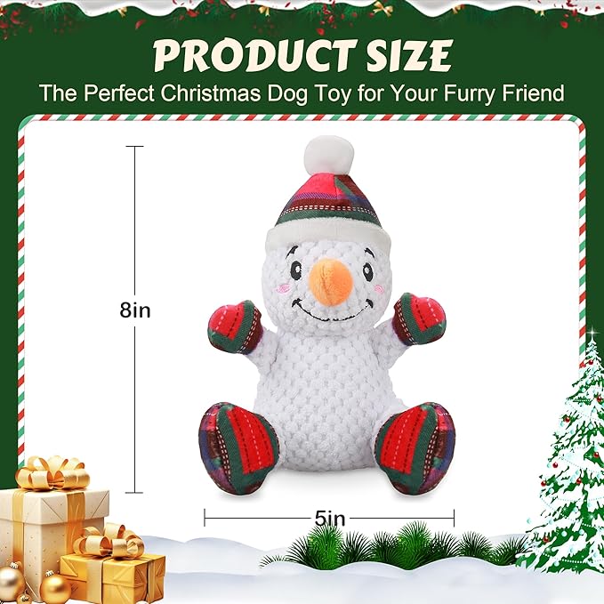 Squeaky Dog Toys, Dog Chew Toys with Crinkle Paper for Puppy, Small, Medium, Large Dogs, Interactive Pet Holiday Toys for Training and Reducing Boredom