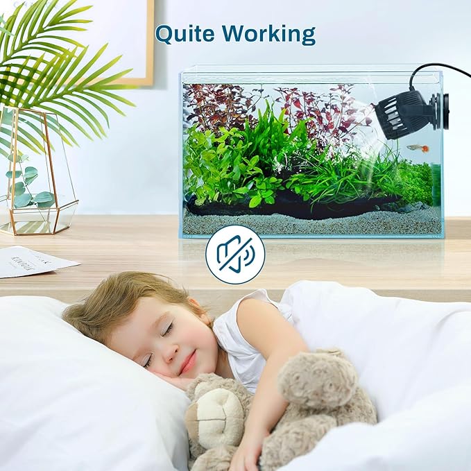 Submersible Pump, Aquarium Wave Maker for 20-60 Gallon Fish Tanks 2133 GPH Adjustable Circulation Pump with Controller and Magnet Suction Base Submersible Power Head Air Pump for Fresh Salty Water