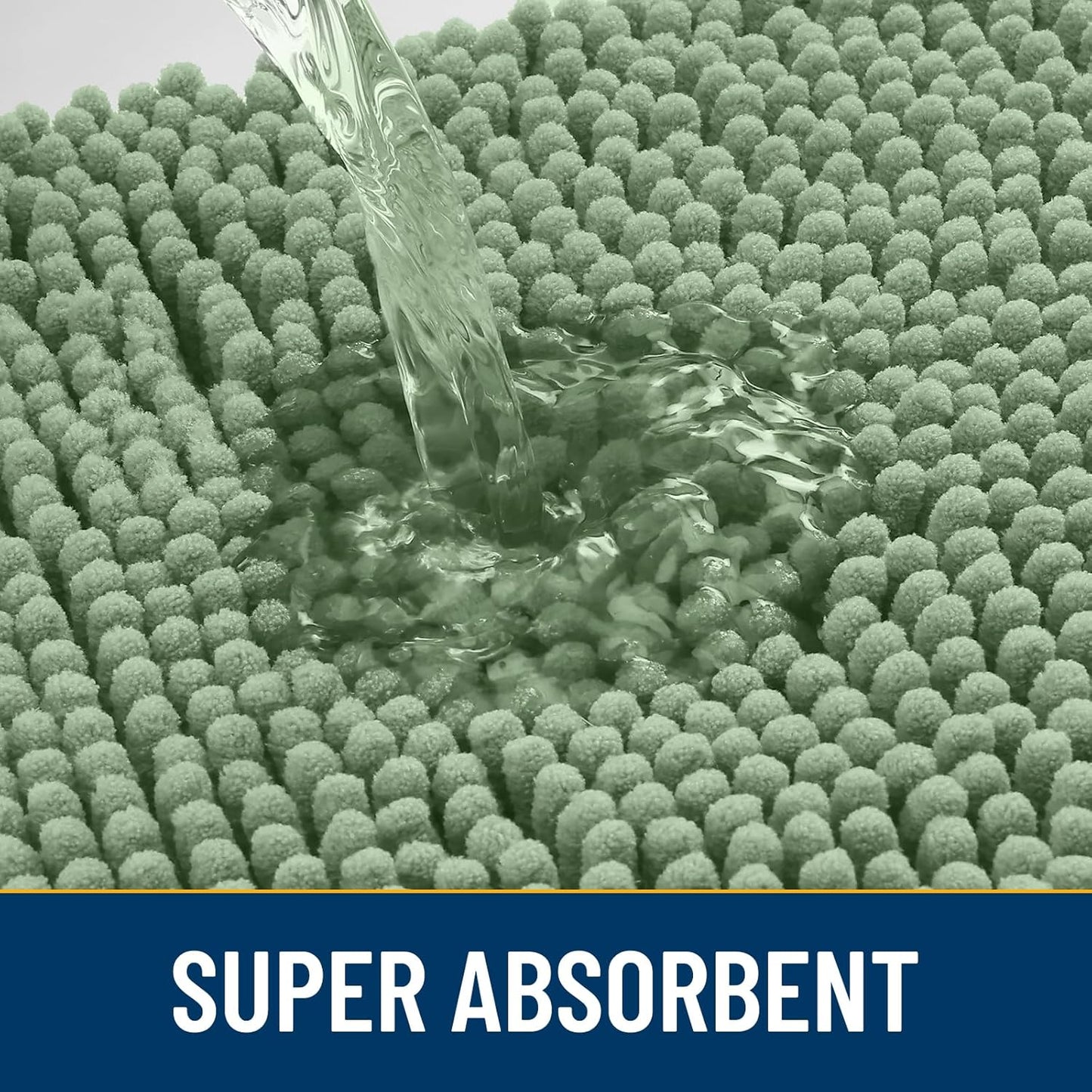 Smiry Dog Door Mat for Muddy Paws 48x30, Absorbs Moisture and Dirt Doormat, Non-Slip Washable Quick Dry Chenille Front Door Mat Indoor Entrance, Entryway Carpet for Inside Floor, Olive Green