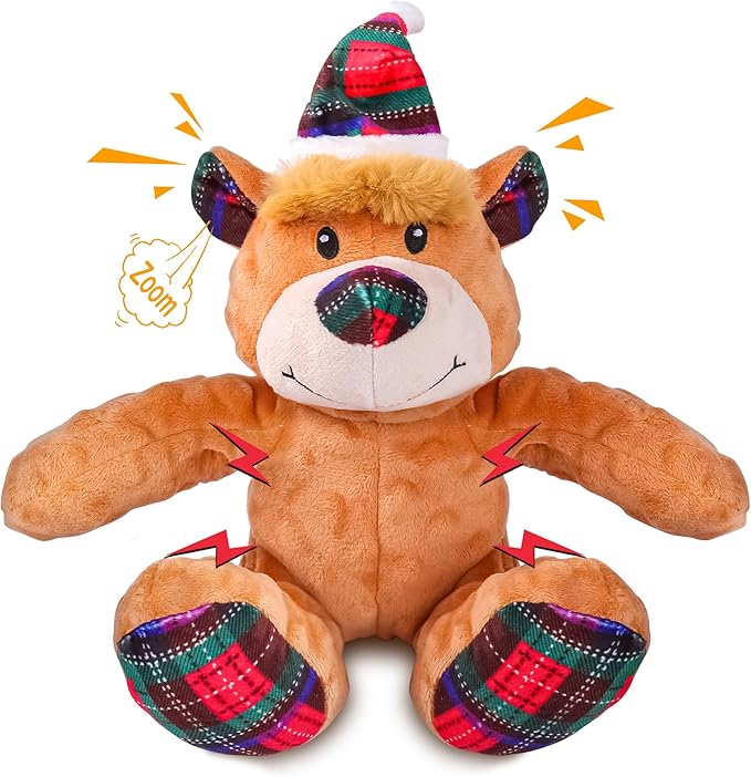 Squeaky Dog Toys, Dog Chew Toys with Crinkle Paper for Puppy, Small, Medium, Large Dogs, Interactive Pet Holiday Toys for Training and Reducing Boredom