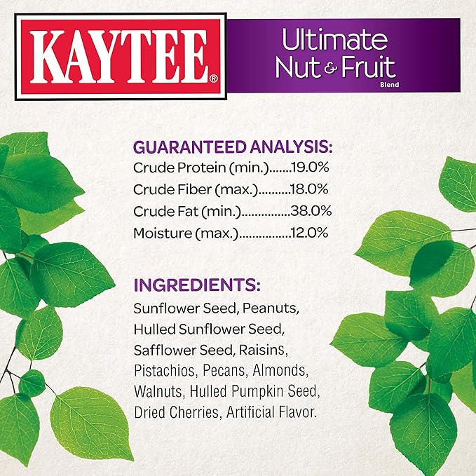 Kaytee Ultimate Nut and Fruit Wild Bird Food for Cardinals, Finches, Chickadees, Nuthatches, Woodpeckers, Grosbeaks, Juncos, 9.75 lb