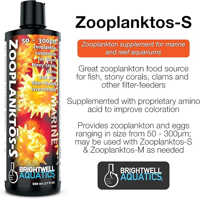 Brightwell Aquatics ZooPlanktos S - Liquid Zooplankton Food Supplement for Marine and Reef Aquariums