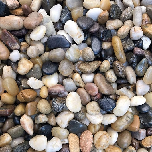 River Rock Stones, Natural Decorative Polished Mixed Pebbles Gravel,Outdoor Decorative Stones for Plant Aquariums, Landscaping, Vase Fillers (10 LB, Mixed Colors)