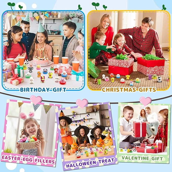 30 Packs Squishy Animals with Capsules, Slow Rising Stress Relief Toys, Party Favors, Birthday Gifts, Sensory Fidget Toys for Kids, Classroom Rewards, Travel & Claw Machine Toys