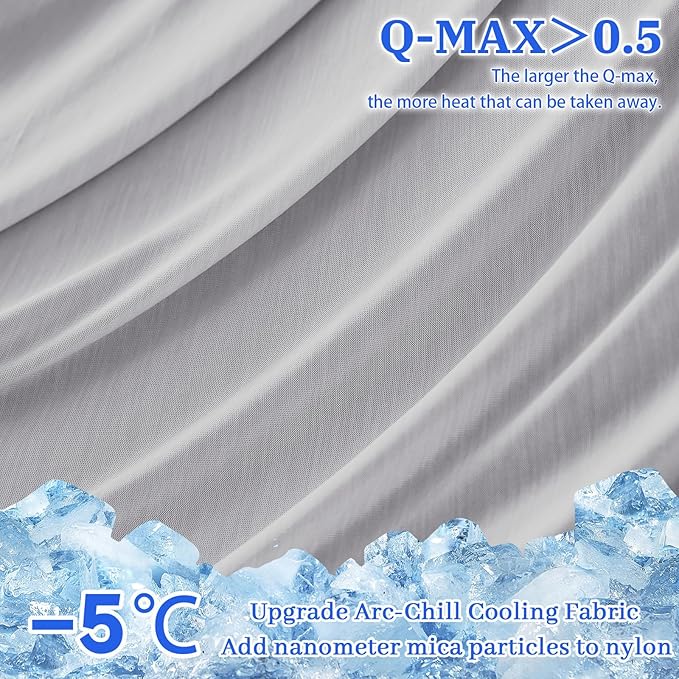 Cooling Pillow Cases for Hot Sleepers - Double Side Arc-Chill Q-Max>0.5 Cooling Fiber Cool Pillow Cases 2 Pack - Breathable Soft Cold Pillow Cases with Hidden Zipper (Light Grey, 20" x 26")