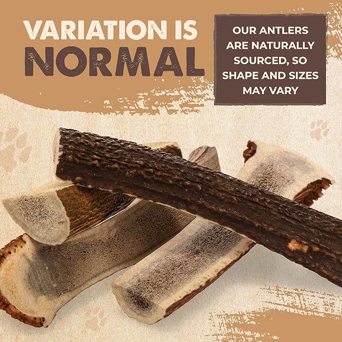 Mighty Paw Naturals Split Elk Antler for Dogs | USA Sourced, Long Lasting Chew for Aggressive Chewers – Low Odor, Natural Alternative to Dog Toys