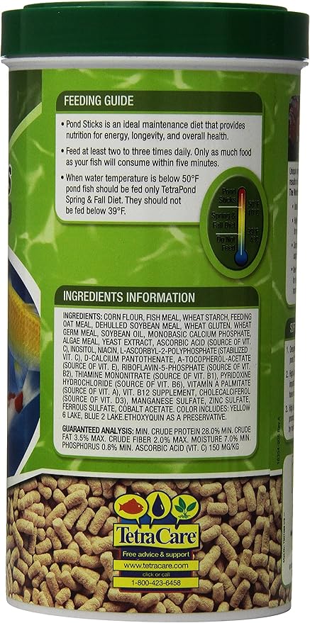 Tetra TetraPond Pond Sticks 3.53 Ounces, Pond Fish Food, for Goldfish and Koi, Pond Pond Sticks, Healthy Nutrition for Goldfish and Koi (Pack of 2)