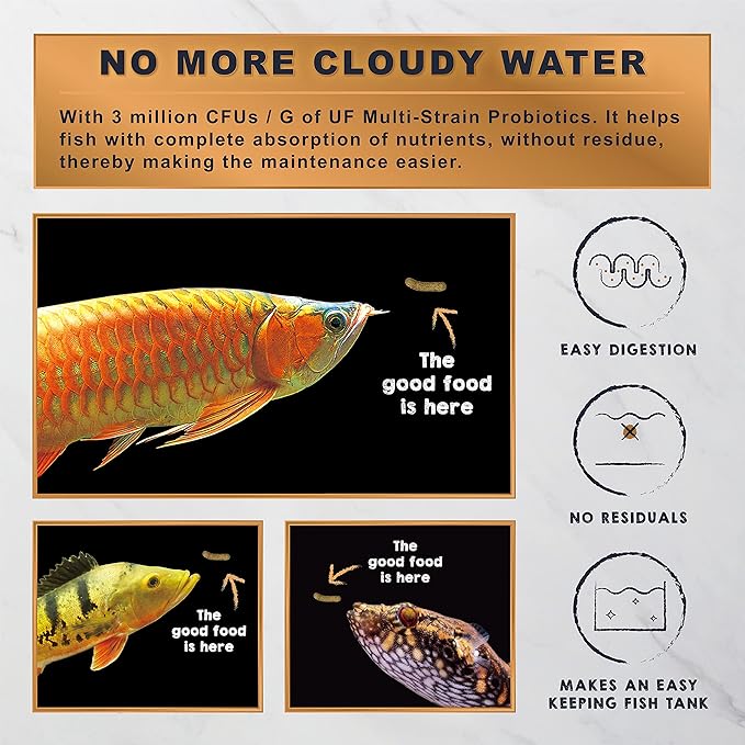 Ultra Fresh Monster Fish Food, Wild Sword Prawns, Floating Sticks for Oscars, Bass, Large Cichlids and Tropical Fish, Carnivorous Jumbo Stick 3.53 oz