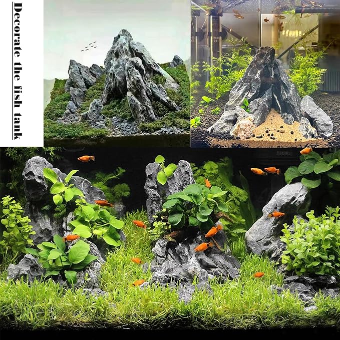 Unocho Aquarium Rocks Natural Seiryu Rock 20LB aquascape Stone for Fish Tank Aquariums Landscaping Model Tank Decoration Aquarium Miniature and Fairy Garden- 3 to 10 inches