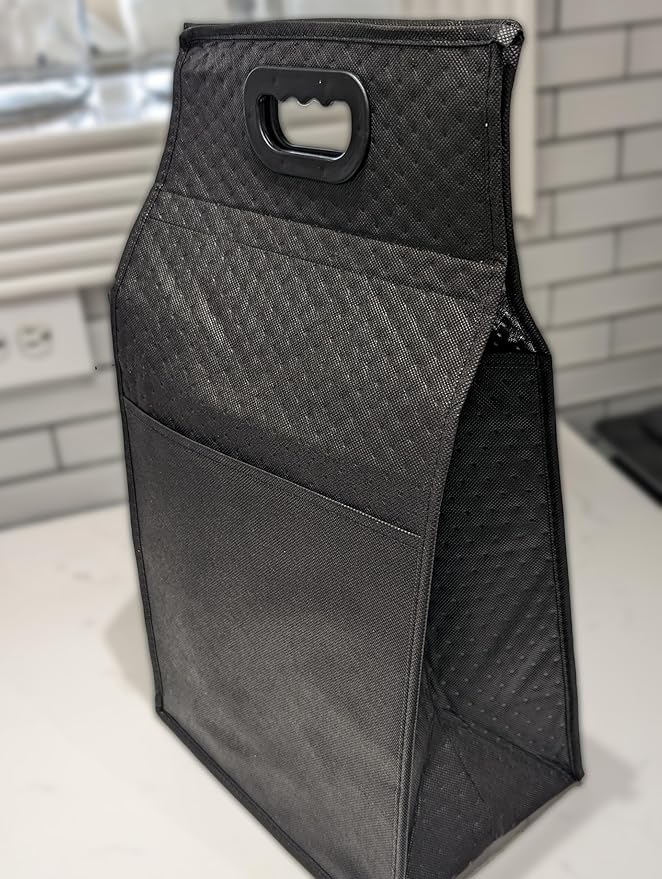 6-Bottle Insulated Wine Tote, Black