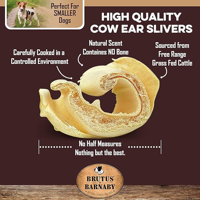 Cow Ears for Dogs – Thick Cut, Grass-Fed Angus Beef, All-Natural No-Rawhide Dog Treat Alternative