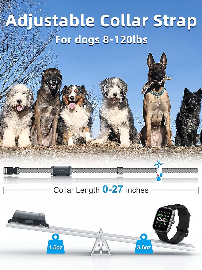 Bousnic Dog Training Collar with Remote - 4000ft Waterproof Dog Shock Collars 2 Dogs for Large Medium Small Dogs Rechargeable E Collars for Dogs Training with Beep Vibration Humane Shock(1-16) Mode