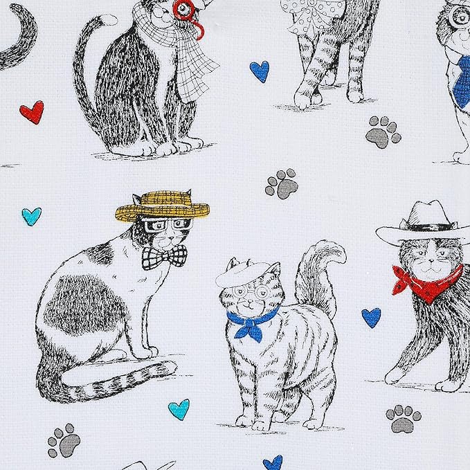 Kay Dee Designs Pet Lovers Only Allover Cat Print Design Terry Kitchen Towel, Multicolor