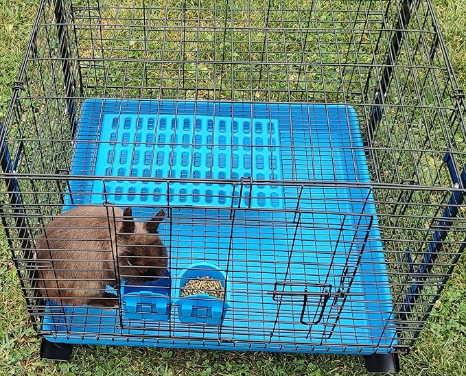 Saguaro Acres Rabbit and Small Animal Cage Resting Mat for Wire Floored Cages 2 Pack (Blue & Gray)