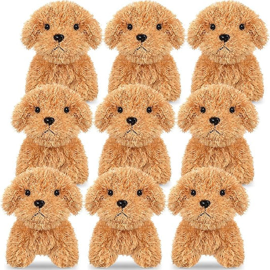 Sumind 9 Pcs 4 5 Mini Plush Stuffed Puppy Dog Party Favor Small Dog Stuffed Animal Bulk Soft Toy Doll Cute for Kids Gift Graduation Stocking Stuffers Baby Shower Birthday(Long Plush Puppy)