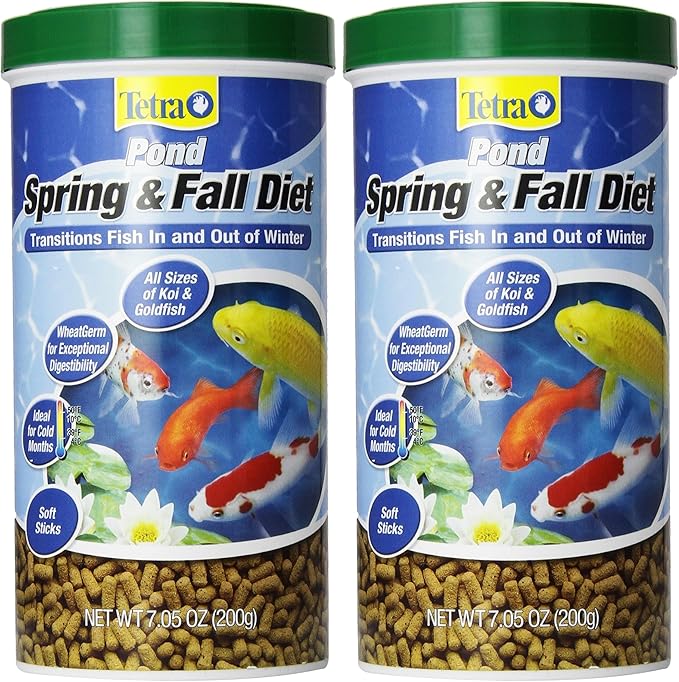 TetraPond Spring and Fall Diet 7.05 Ounces, Pond Fish Food, for Goldfish and Koi (Pack of 2)