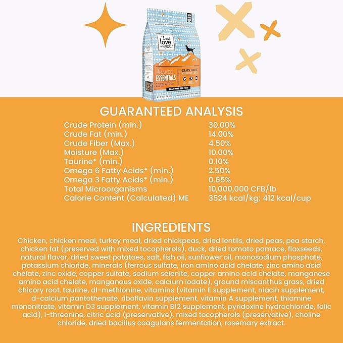 I and love and you Naked Essentials Dry Dog Food - Chicken + Duck - High Protein, Real Meat, No Fillers, Prebiotics + Probiotics, 4lb Bag