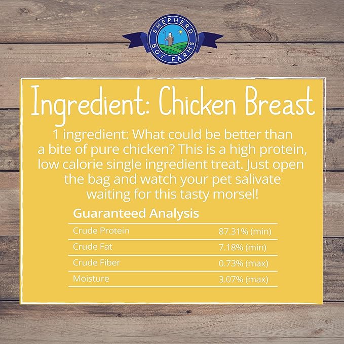 Freeze Dried Dog and Cat Treats, Chicken Breast, All Natural Freeze-Dried Dog Treat & Snacks, Made in USA, High in Protein, Nutrition of Raw Food, Single Ingredient, 8oz