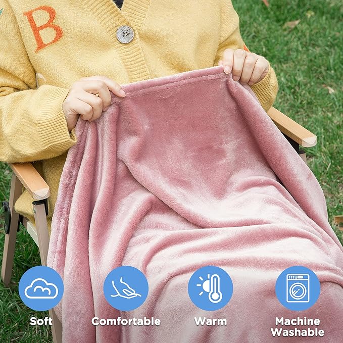 ATsense Travel Blanket Pillow, Premium 2 in 1 Soft Airplane Blanket Compact with Bag Pillowcase for Long Trips, Flying and Car, Travel Essentials for Women with Hand Luggage Sleeve and Backpack Clip