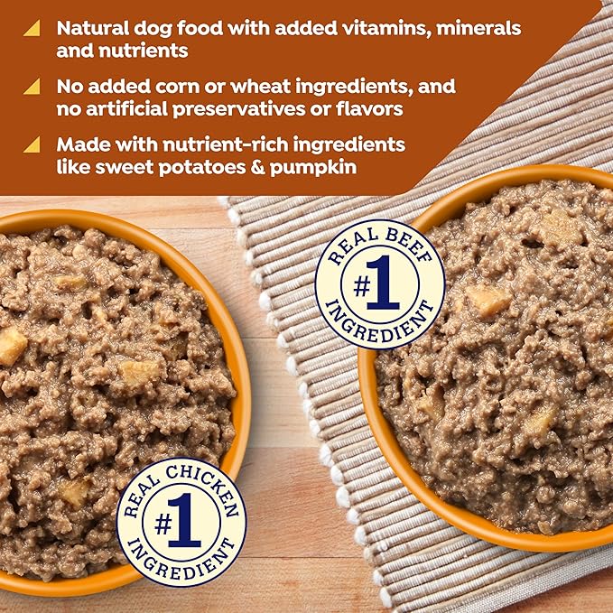 Nature's Recipe Grain Free Wet Dog Food Variety Pack Chicken and Beef Recipes, 13oz. Cans