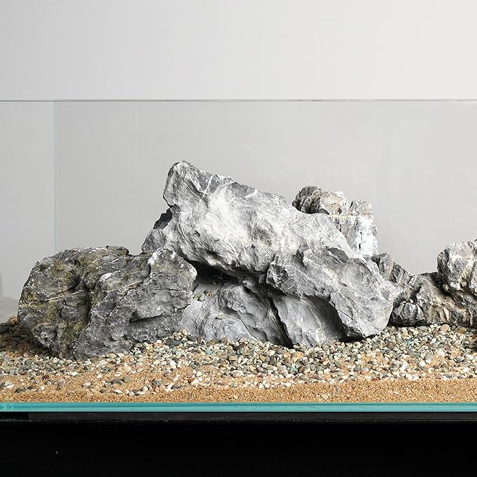 LANDEN Seiryu Stones Natural Rocks (17lbs, 3~11 inches,7-8pcs) for Aquarium, Paludarium, Terrariums, Landscaping Rocks, Aquascaping