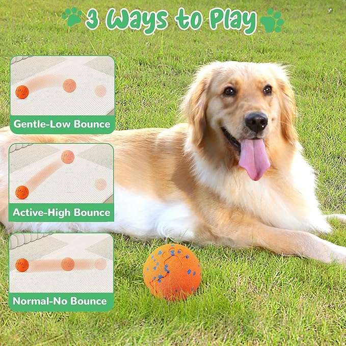 Smart Interactive Dog Toys,Vibrating Dog Ball,Dog Chew Toys,Balls for Dogs，Chew-Proof Shell,Automatic Moving/Bouncing/Rotating, E-TPU Material,Ip68 Waterproof