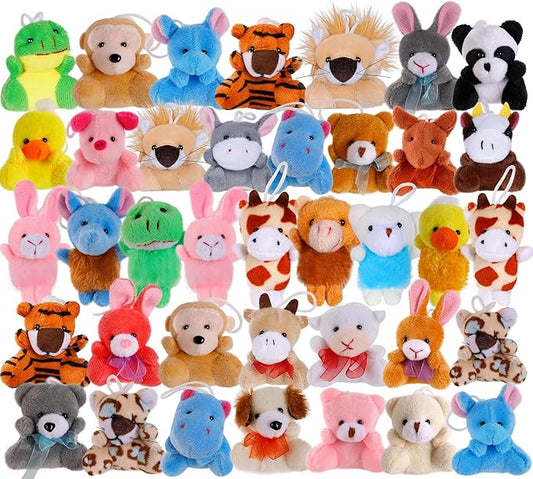 38 Pack Mini Stuffed Animals, Small Stuffed Animals Bulk, Plush Bulk Keychain for Kids, Classroom Treasure Box, Claw Machine Toy, Easter Basket Stuffers, Carnival Prizes Gift