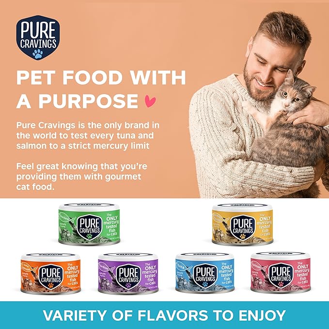 Wet Cat Food Canned Sardines Cutlets in Gravy, Every Catch is Mercury-Tested, Moist Can Fish for Cats, Grain-Free, Protein, Non-GMO, Pack of 12