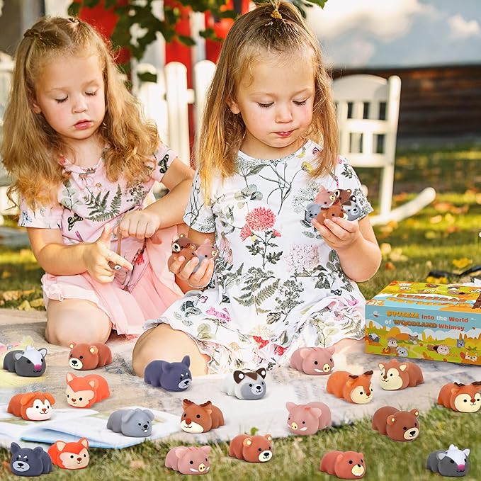 36 PCS Woodland Party Favors Mochi Squishy Forest Aniamls Toys for Kids