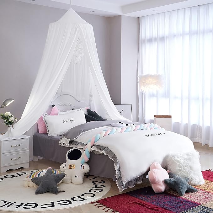 Upgrade Version of Canopy for Kids Bed, Extra Large Canopy for Girls Room Decoration Princess Castle Play Tent Hanging House, Dreamy Canopy for Children Room Reading Nook Canopies