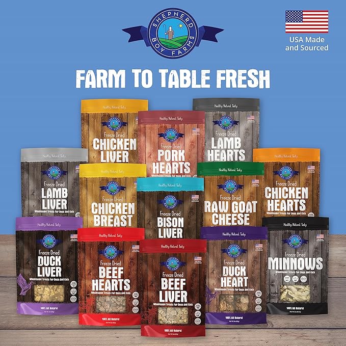 Freeze Dried Dog and Cat Treats, Chicken Liver, All Natural Single Ingredient Freeze-Dried Dog Treat & Snacks, Made in USA, High Protein, Essential Nutrition Raw Food, 3oz