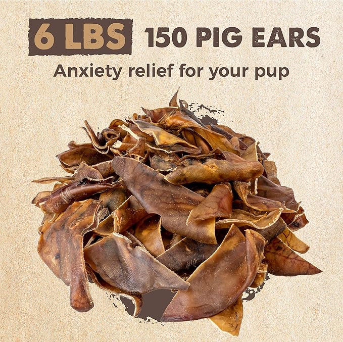 Mighty Paw Half Pig Ears for Dogs - All Natural, Single Ingredient Treats. Better Than Rawhide Pet Snacks for Small and Large/Medium Pets. Pigs Ear Dogs Chews (6lb)